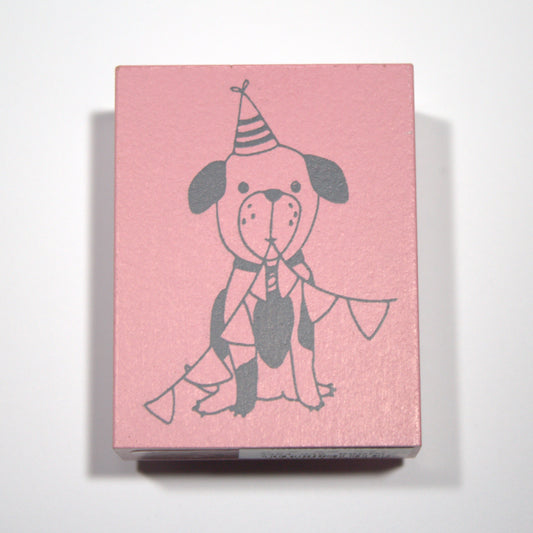 Party Dog Rubber Stamp