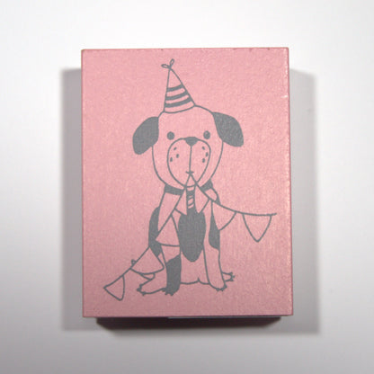 Party Dog Rubber Stamp