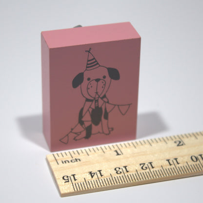 Party Dog Rubber Stamp