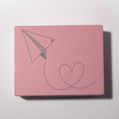Paper Airplane Heart Rubber Stamp