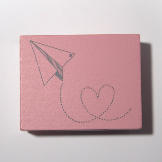 Paper Airplane Heart Rubber Stamp