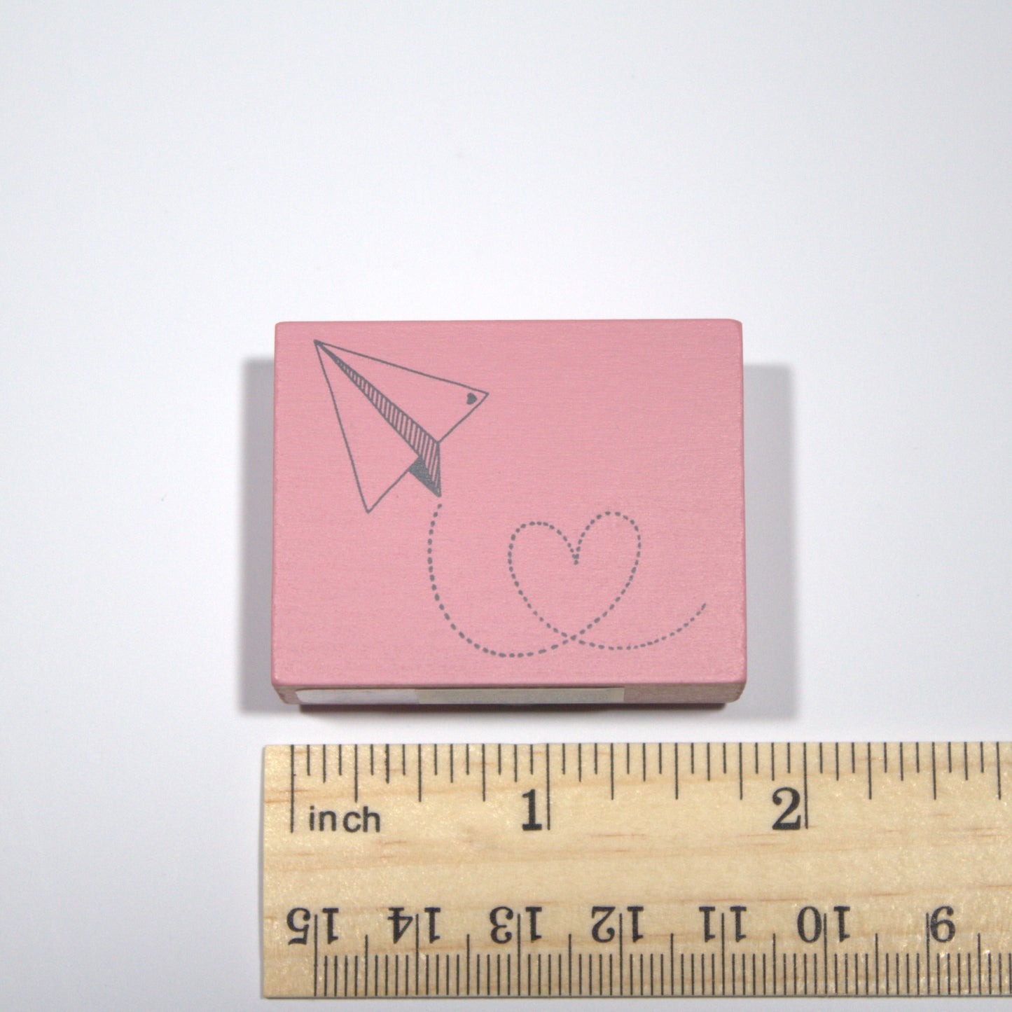 Paper Airplane Heart Rubber Stamp