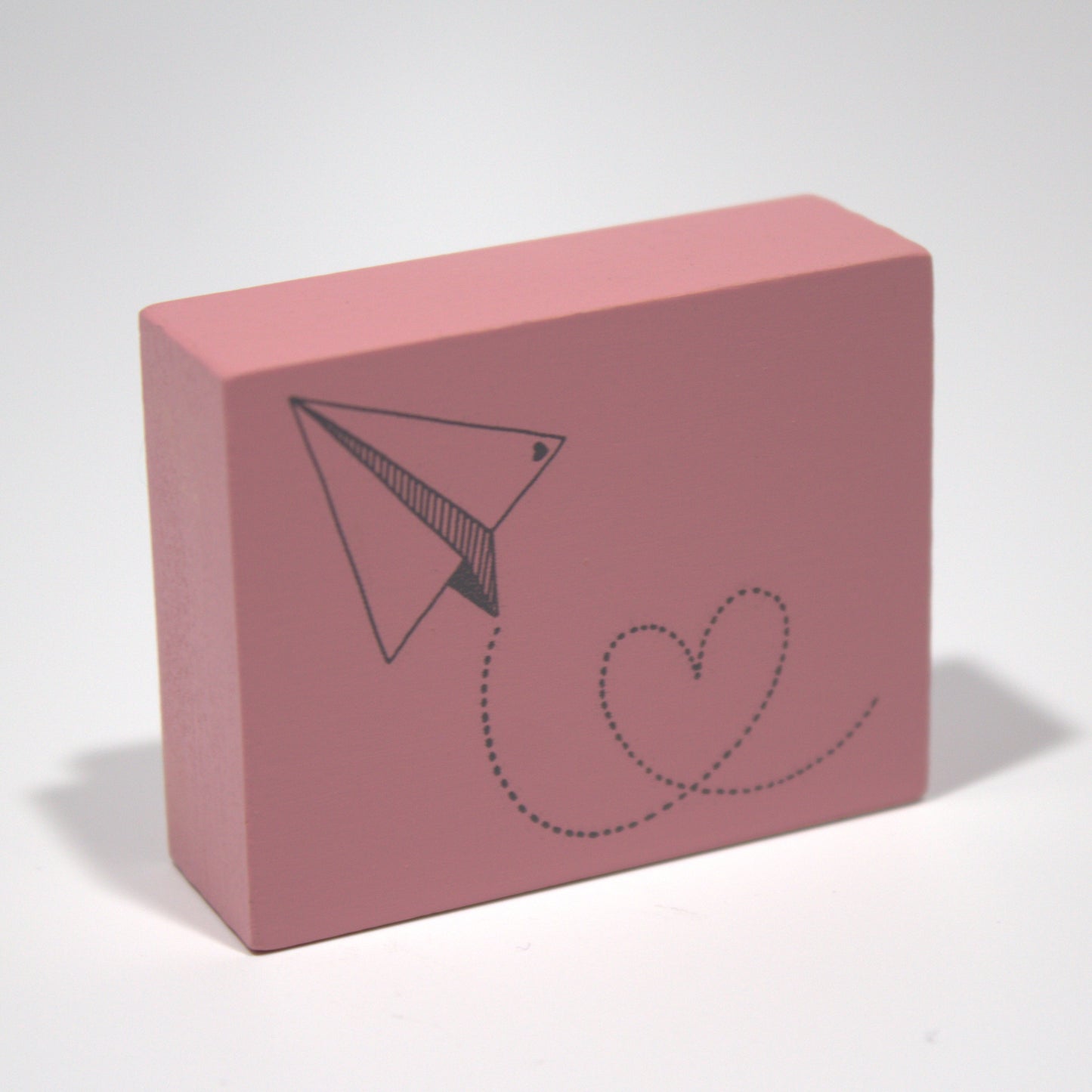 Paper Airplane Heart Rubber Stamp