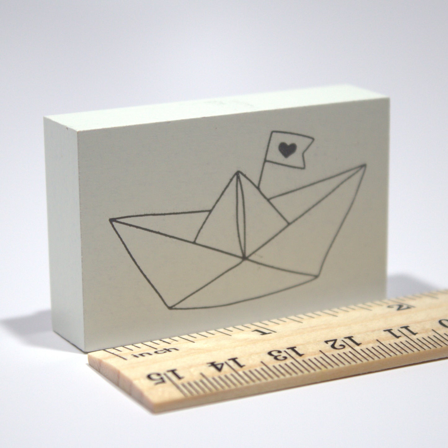 Paper Boat Rubber Stamp