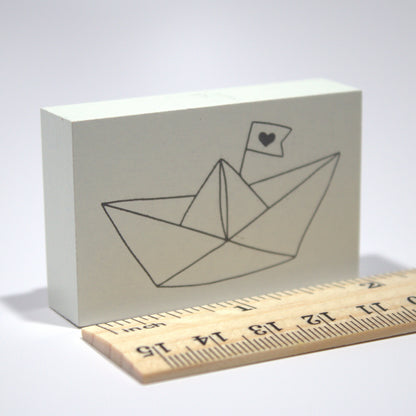 Paper Boat Rubber Stamp