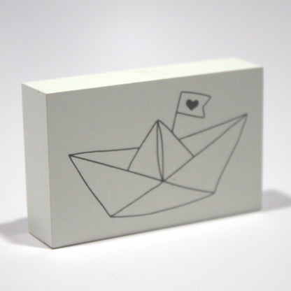 Paper Boat Rubber Stamp