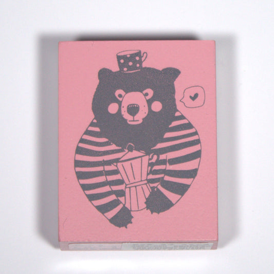 Coffee Bear Rubber Stamp