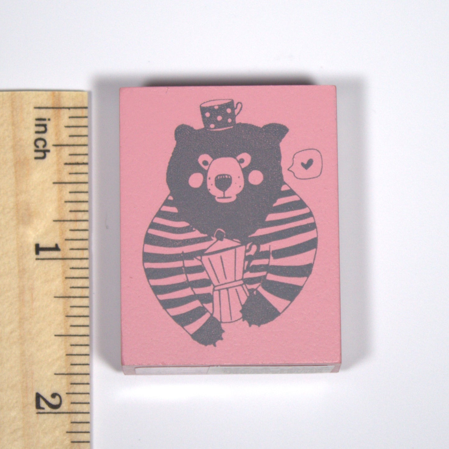 Coffee Bear Rubber Stamp