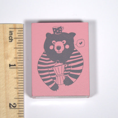 Coffee Bear Rubber Stamp