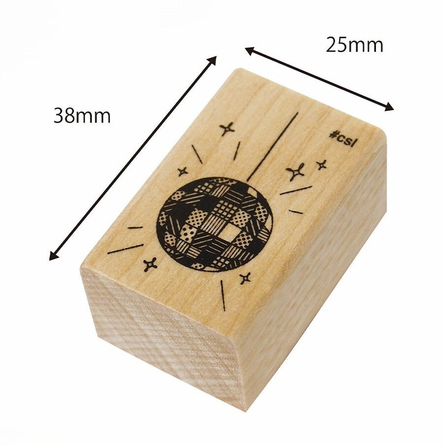 Disco Mirror Ball Rubber Stamp