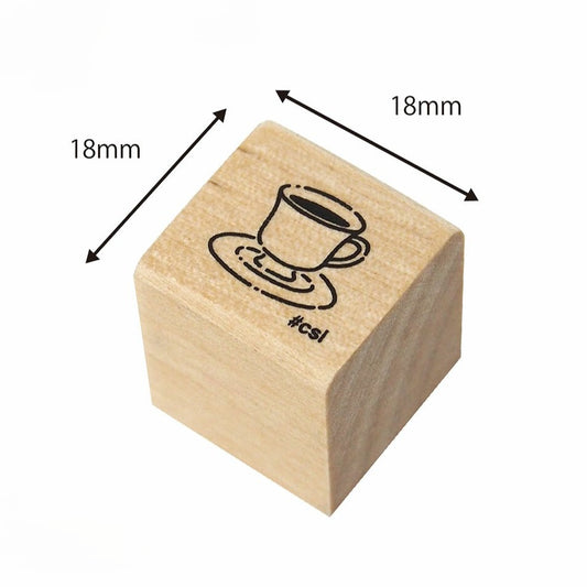 Coffee Cup and Saucer Mini Rubber Stamp
