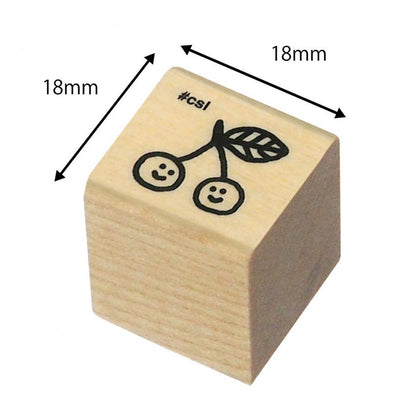 Smiling Cherries Mini Rubber Stamp