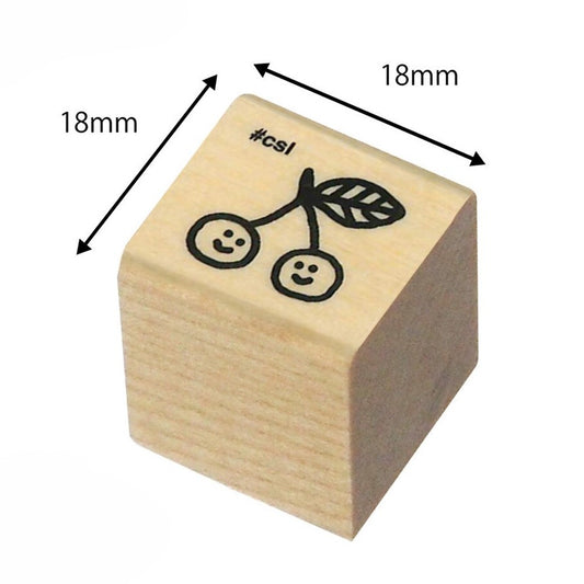 Smiling Cherries Mini Rubber Stamp