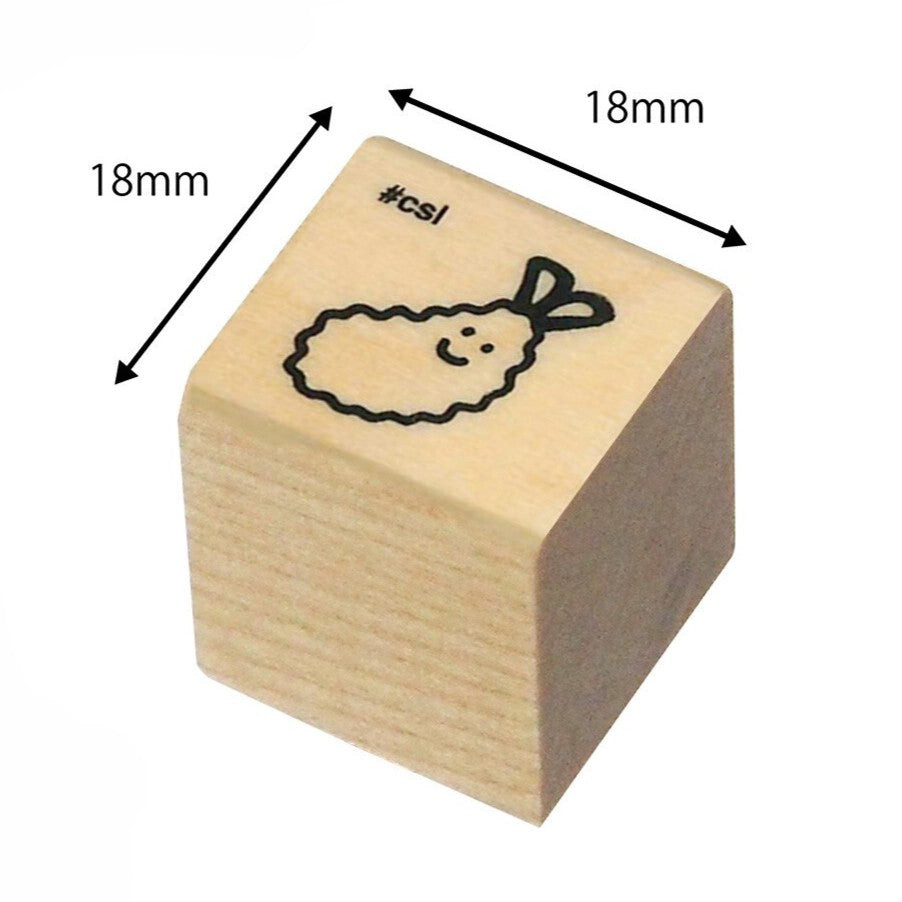 Smiling Tempura Shrimp Mini Rubber Stamp