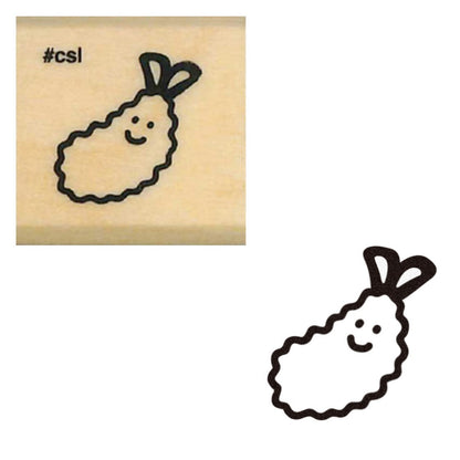 Smiling Tempura Shrimp Mini Rubber Stamp