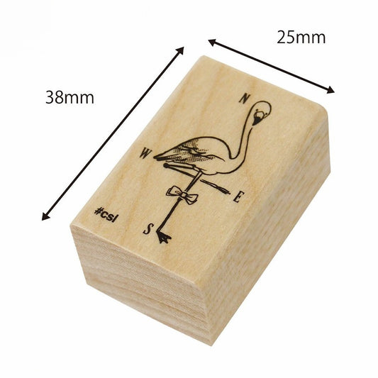 Flamingo Weather Vane Rubber Stamp