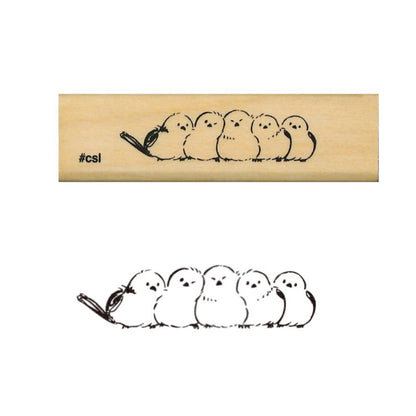Cuddling Snow Fairy Birds Rubber Stamp | Kodomo no Kao