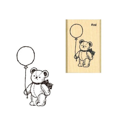 Balloon Bear Rubber Stamp