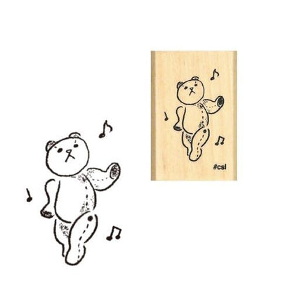 Dancing Bear Rubber Stamp