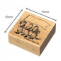 Marching Otters with Blank Flag Rubber Stamp