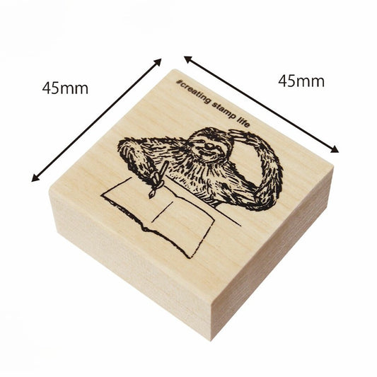 Journaling Sloth Rubber Stamp
