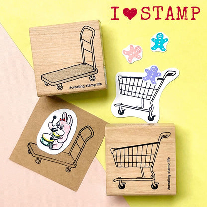 Store Carts Rubber Stamp