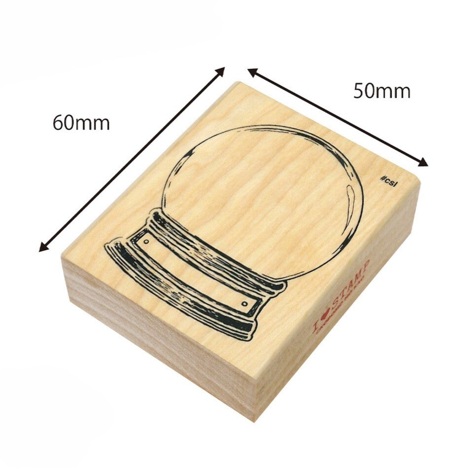 Empty Snow Globe Rubber Stamp