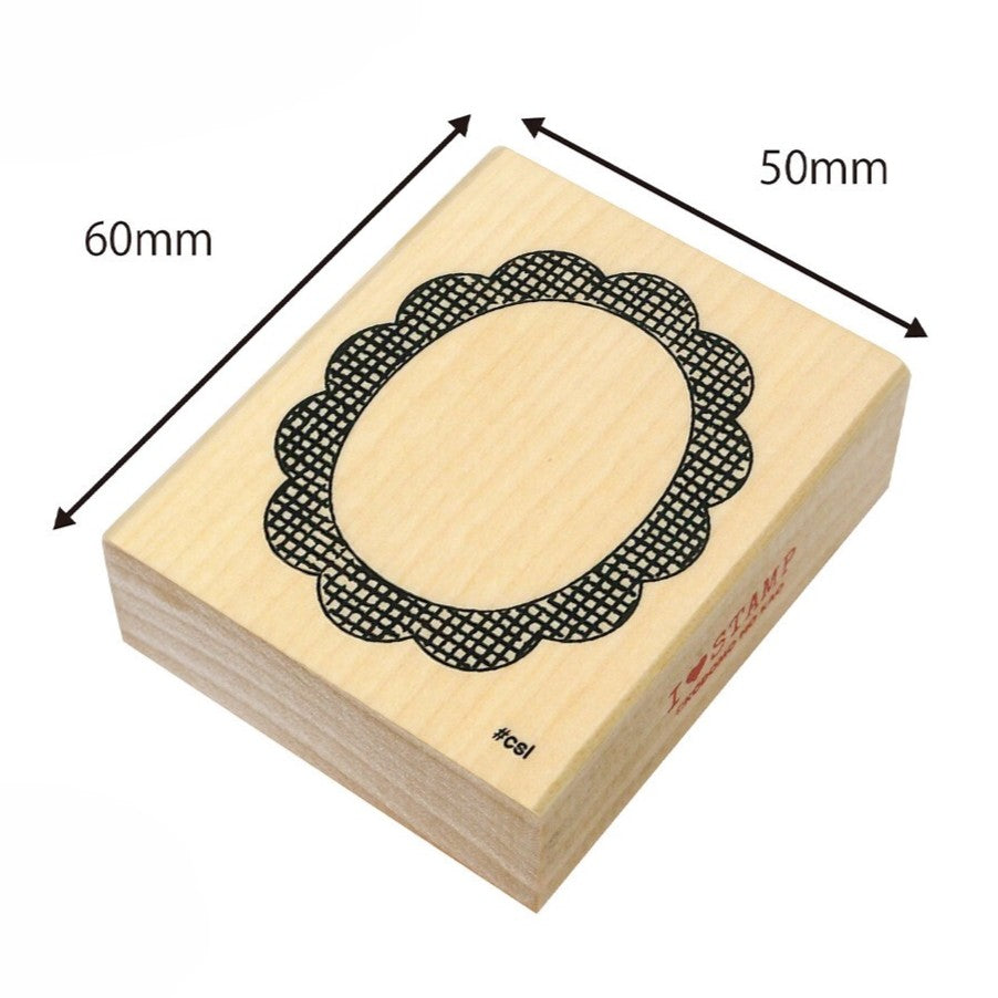 Scalloped Frame Rubber Stamp