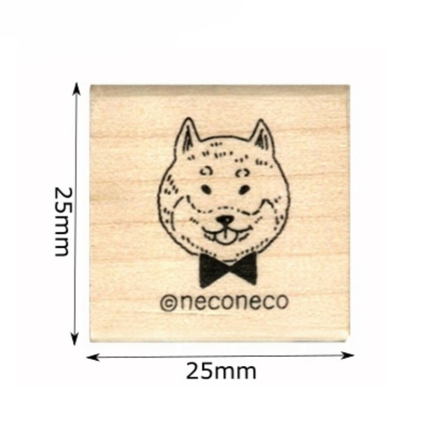 Bow Tie Dog and Cat Rubber Stamp