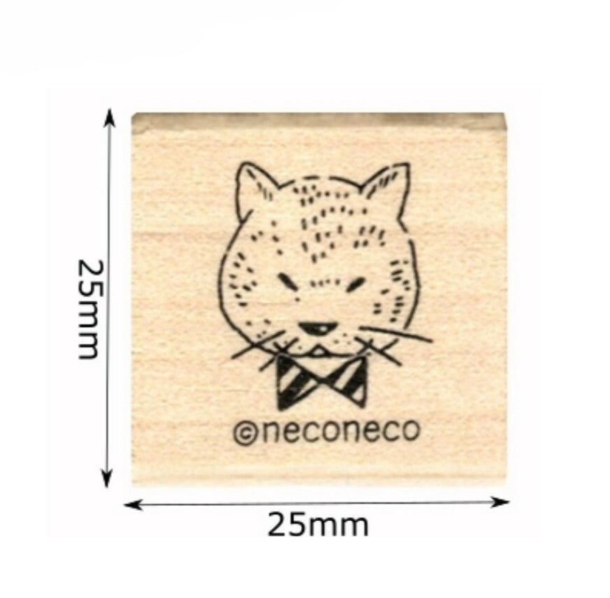 Bow Tie Dog and Cat Rubber Stamp