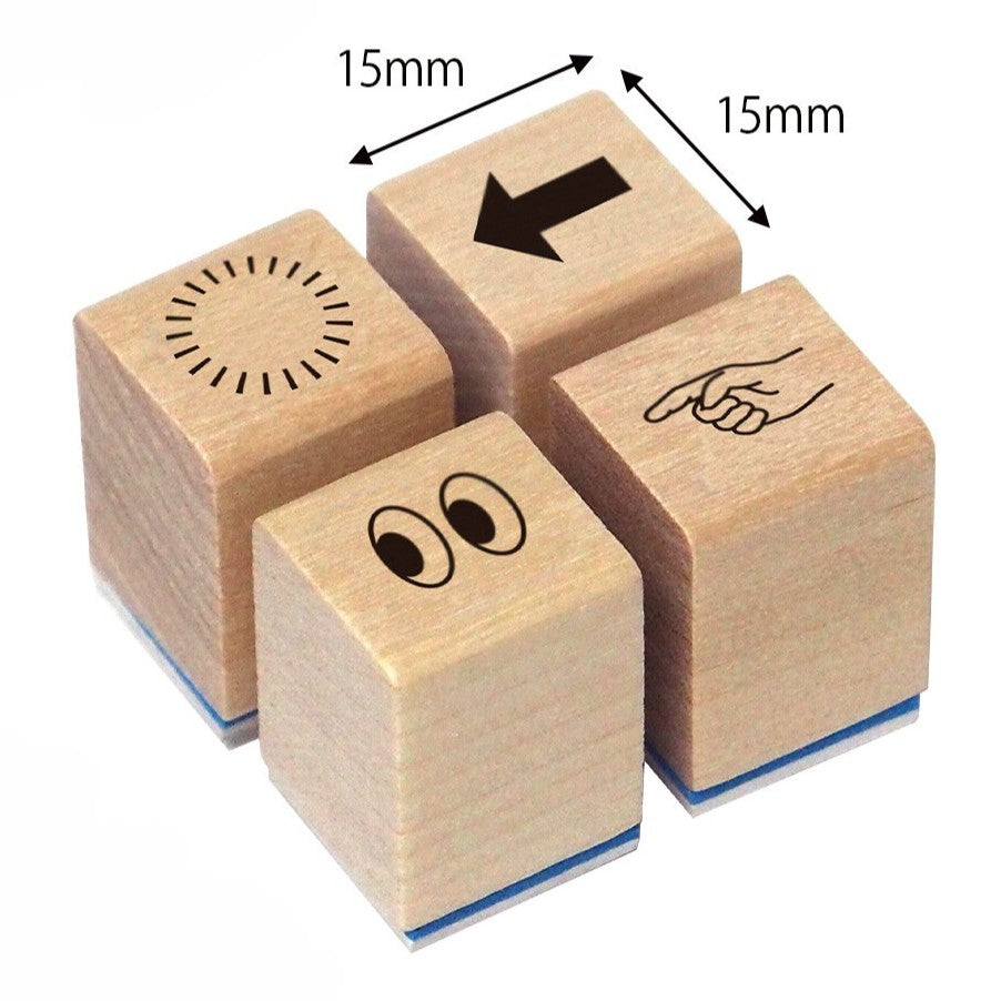 Attention Marks Mini Rubber Stamp Set of 4
