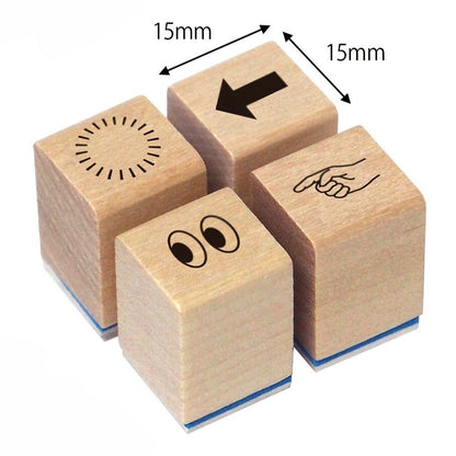 Attention Marks Mini Rubber Stamp Set of 4
