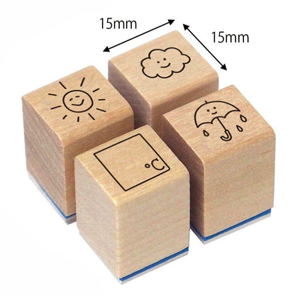 Weather Mini Rubber Stamp Set of 4