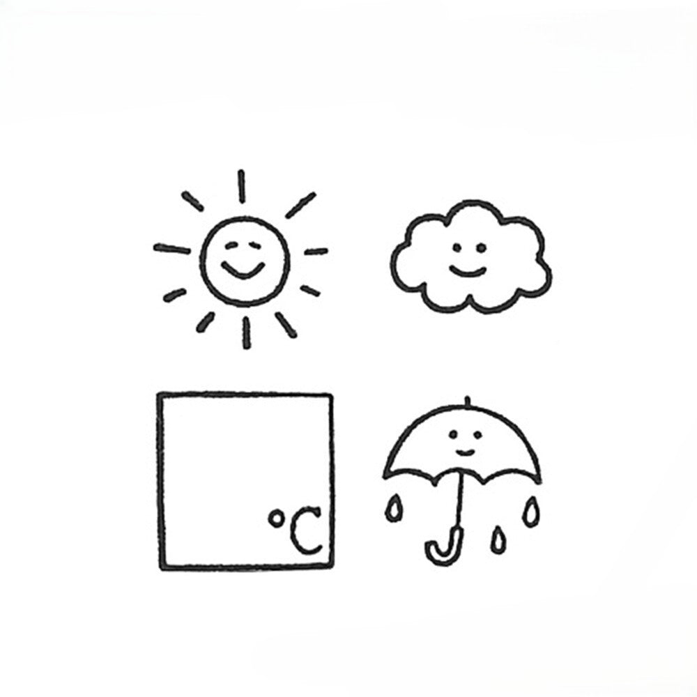 Weather Mini Rubber Stamp Set of 4