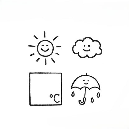 Weather Mini Rubber Stamp Set of 4