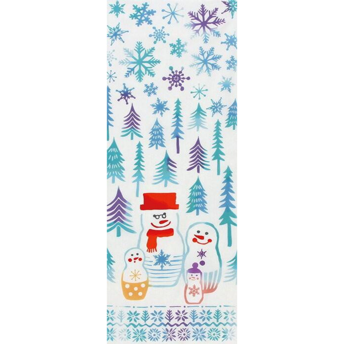 Tenugui Towel Tenugui Deer Made in Japan — Snowman Matryoshka / 1 item